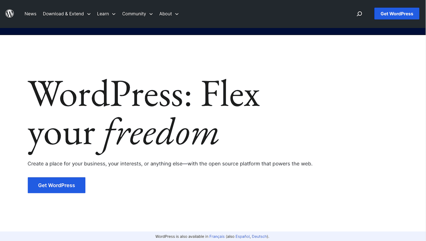 wordpress screenshot