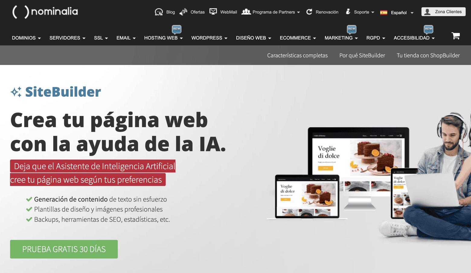Nominalia SiteBuilder