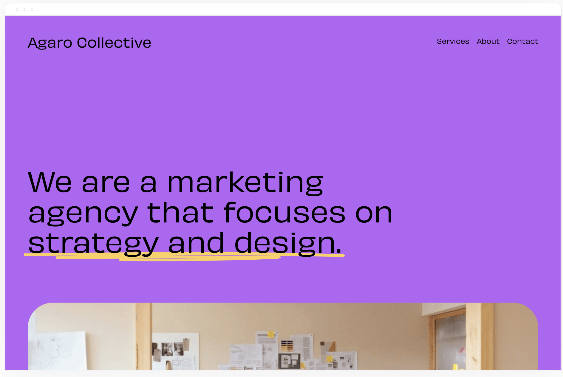 squarespace freelance site: agaro collective