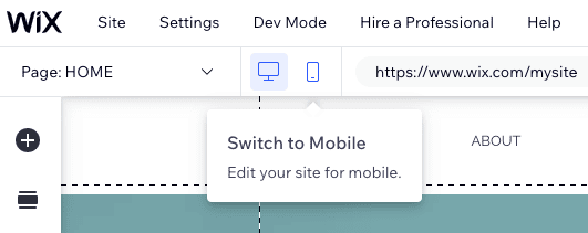 switch to mobile editor in wix