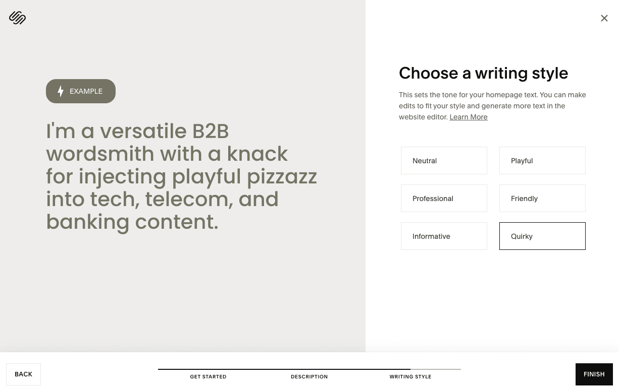 squarespace schreibstil