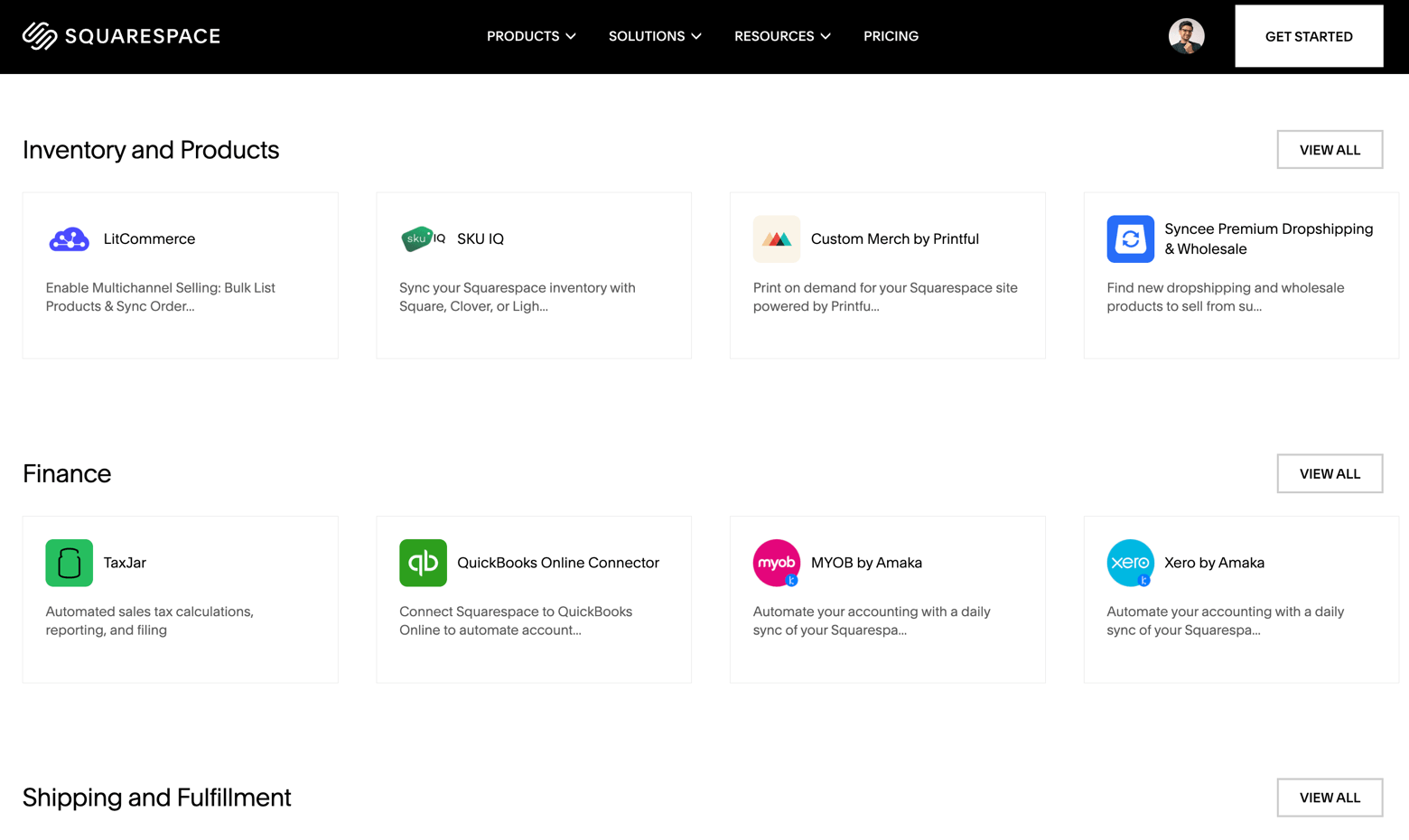 Squarespace Inventory