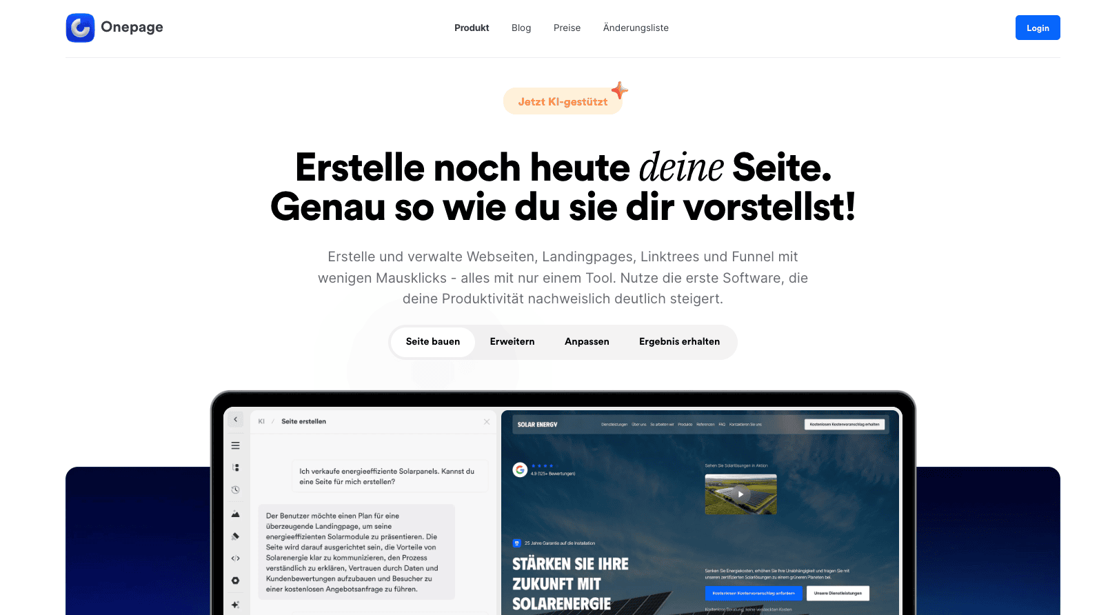 onepage.io homepage
